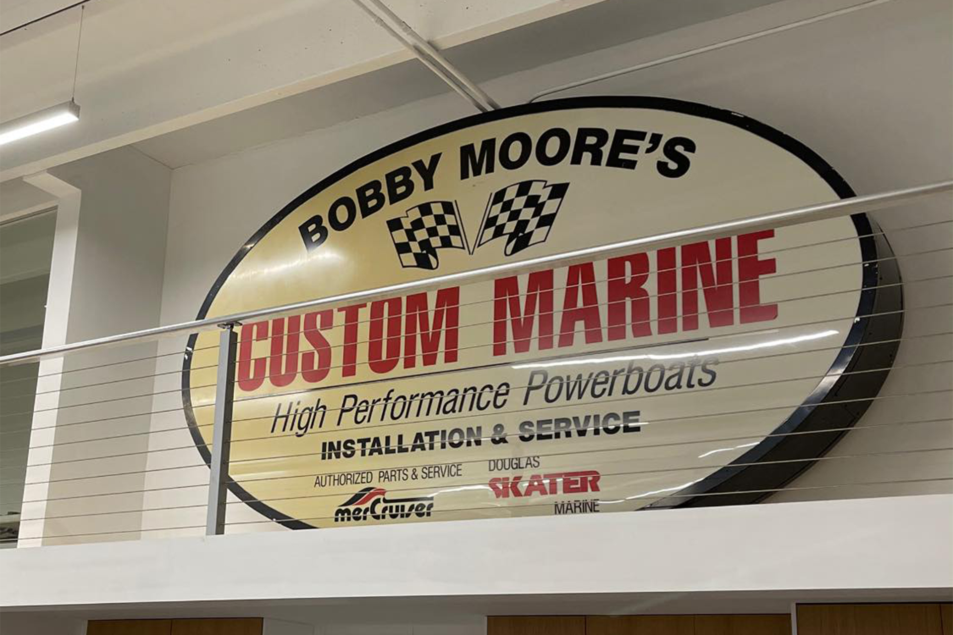 Bobby Moore's Custom Marine sign.